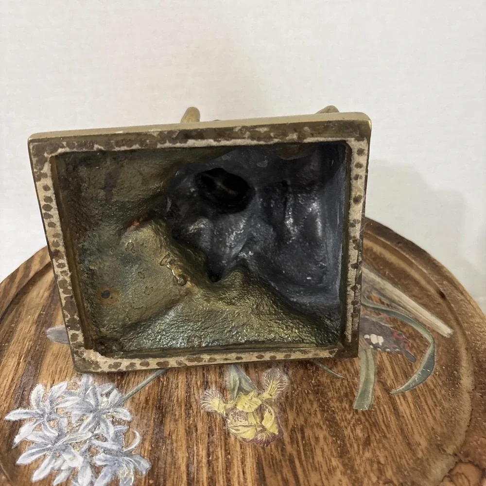 Heavy VTG 1900s Solid Brass Native American Indian Scout Bookend Door Stop